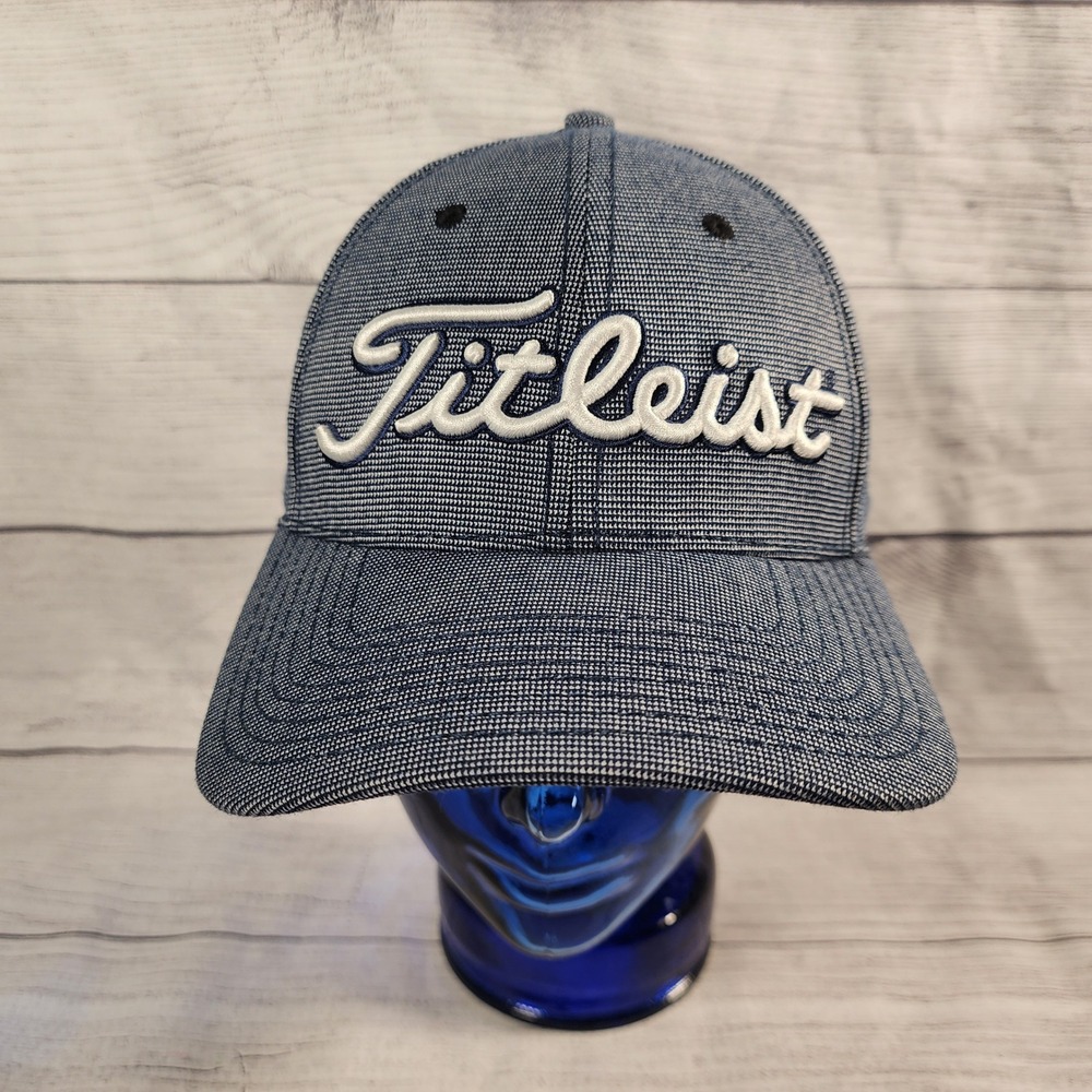 Titleist A-Flex Men's L/XL Golf Hat Blue White Textured Stretch Fit Cap